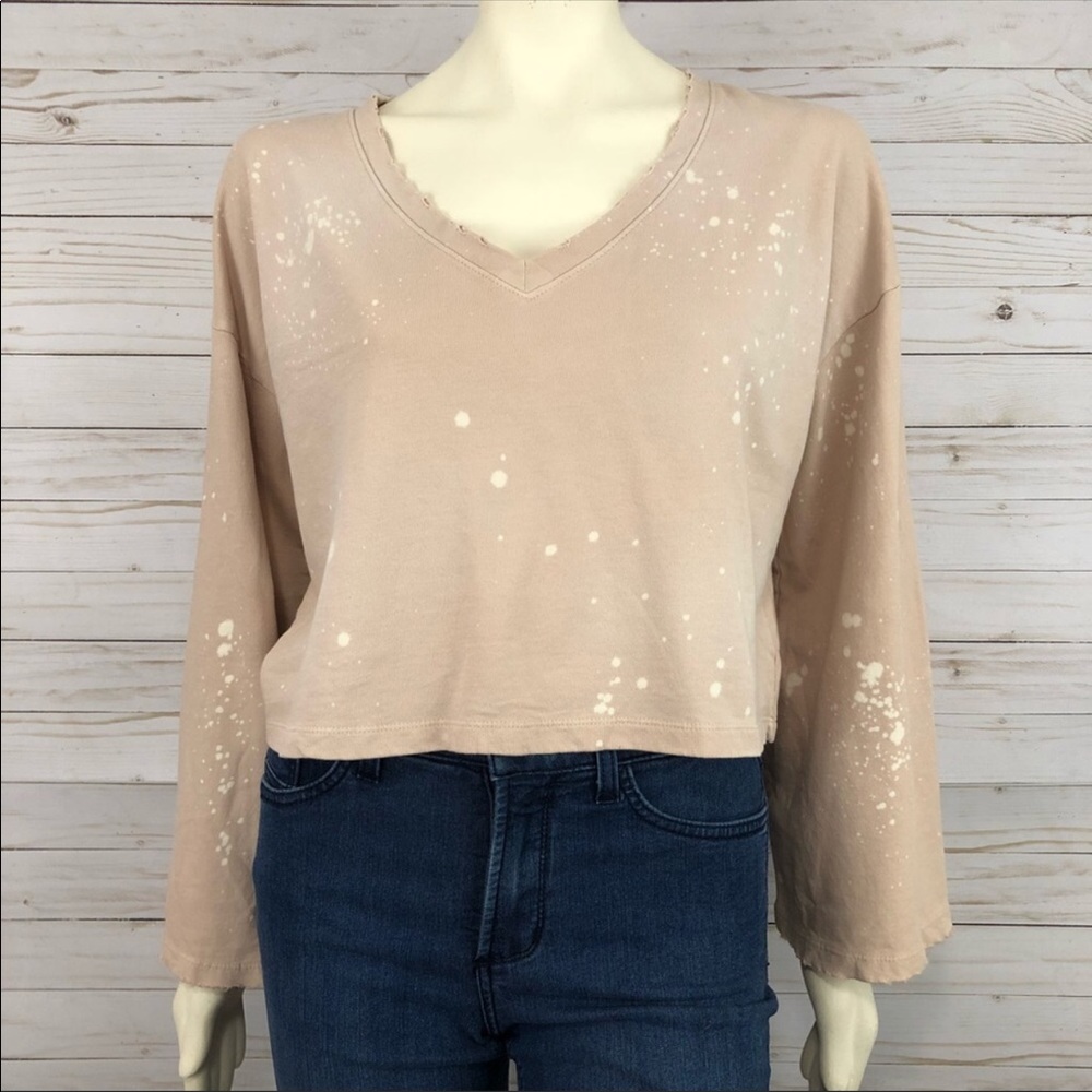 Anthropologie destroyed crop sweatshirt